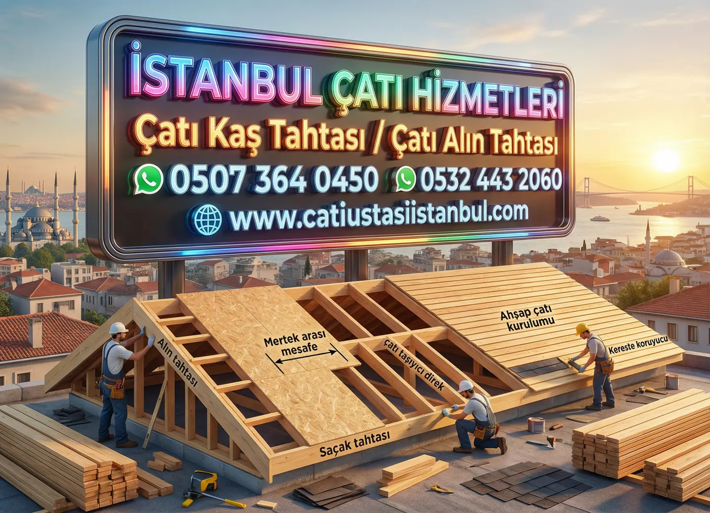 ALIN TAHTASI VE SAÇAK TAHTASI İLE AHŞAP ÇATI KURULUMU