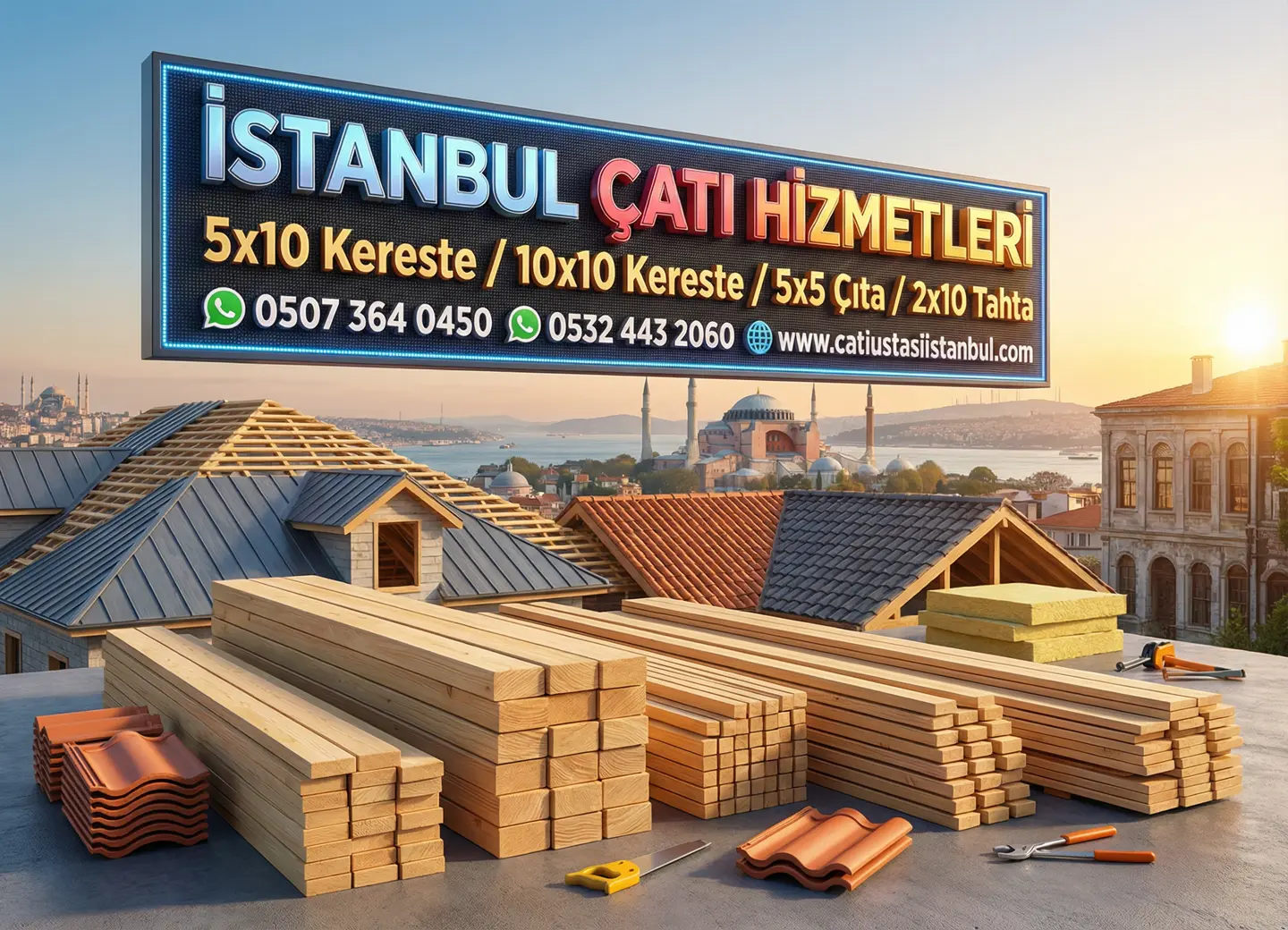 ÇATI KERESTESİ VE 5X10 / 10X10 AHŞAP MALZEMELERİ