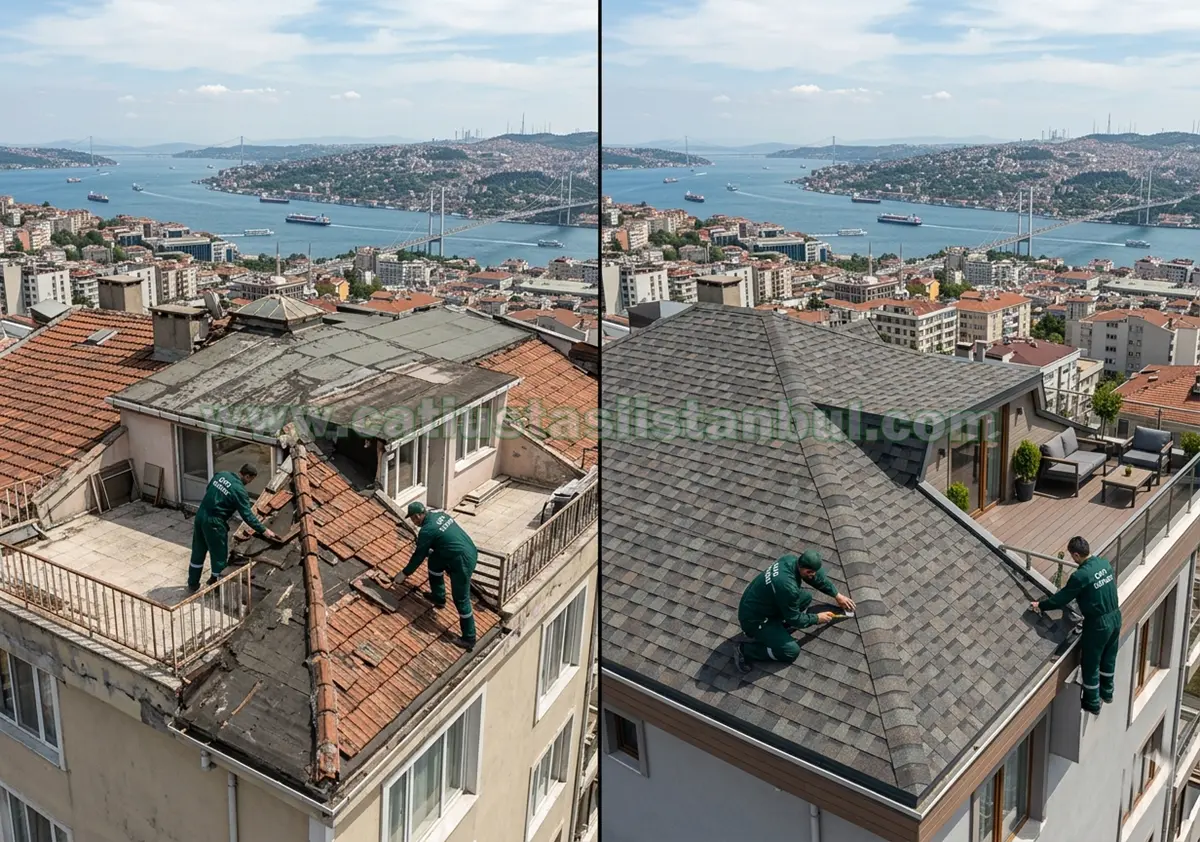 Shingle Desenli Çatı İzolasyon