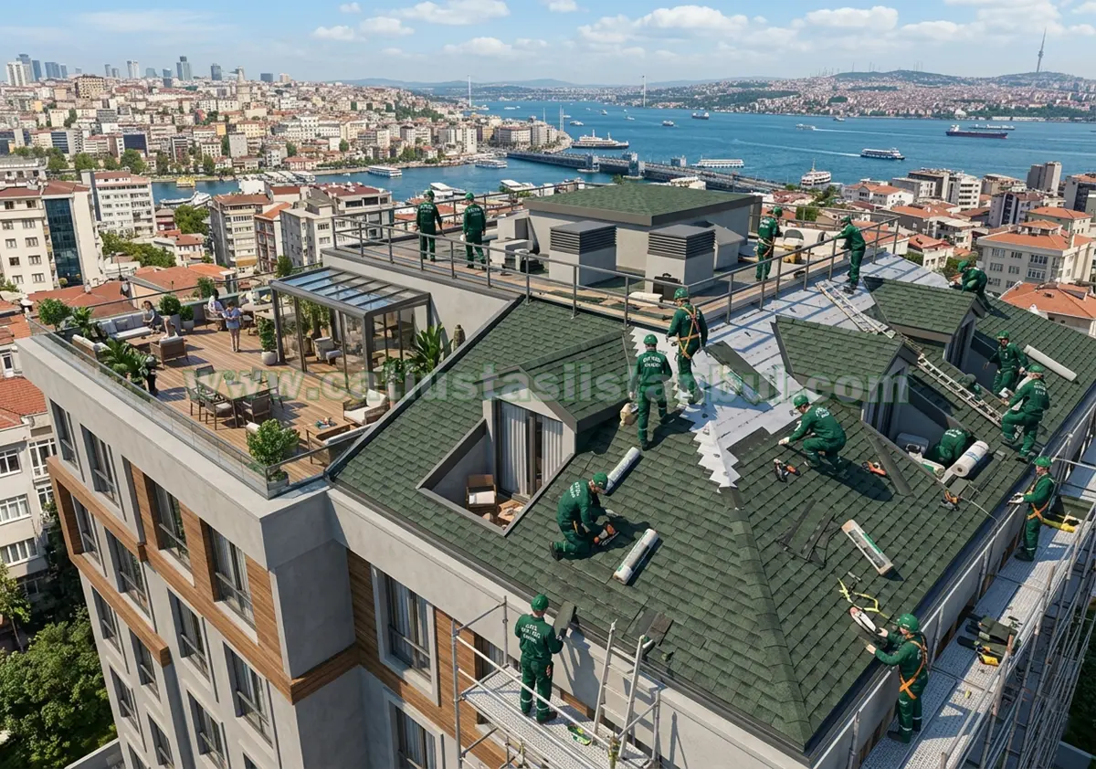 Kırmızı Shingle Çatı Görselleri